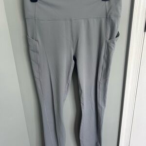 Fabletics PureLux Gray Leggings with Pockets and Stretchy Performance Fabric